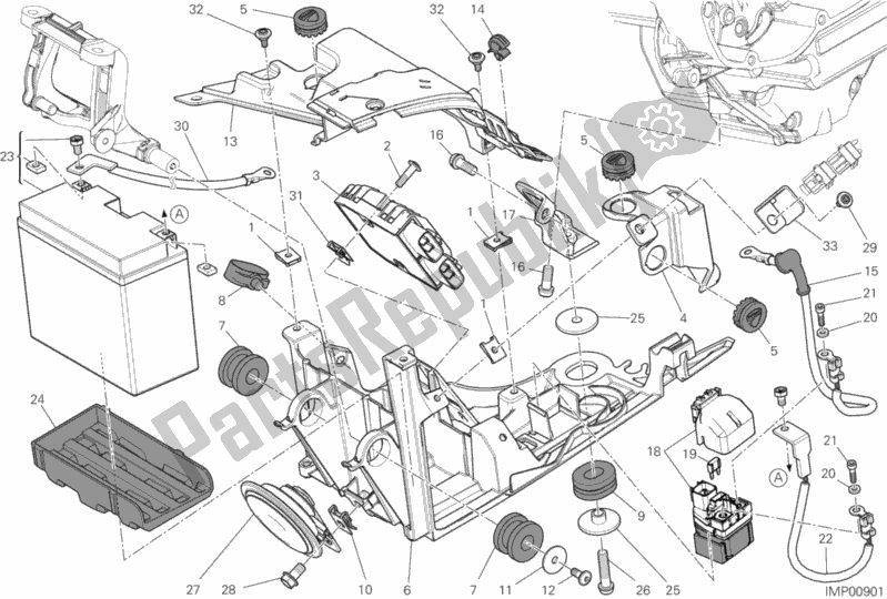 Todas as partes de Suporte Da Bateria do Ducati Diavel Carbon FL AUS 1200 2017